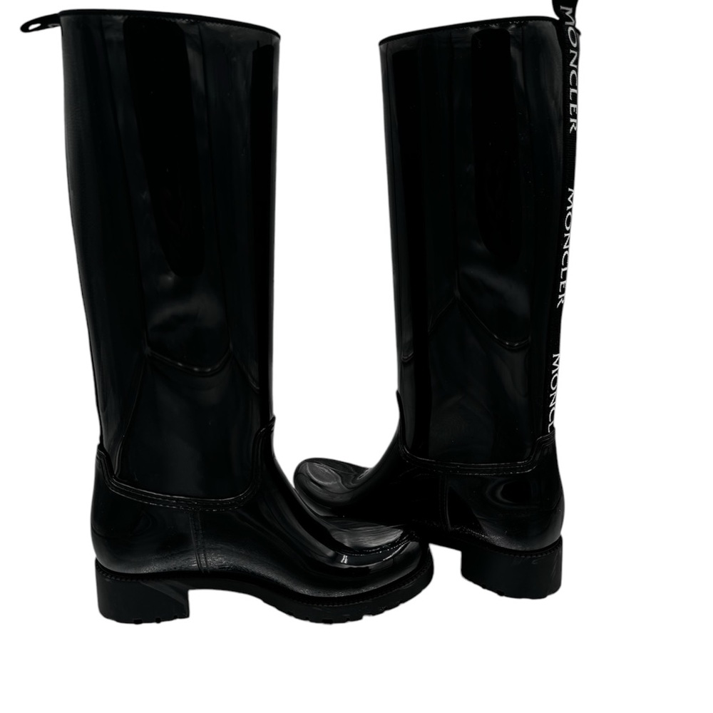 Moncler Black Logo Knee-High Boots - Picture 7 of 13